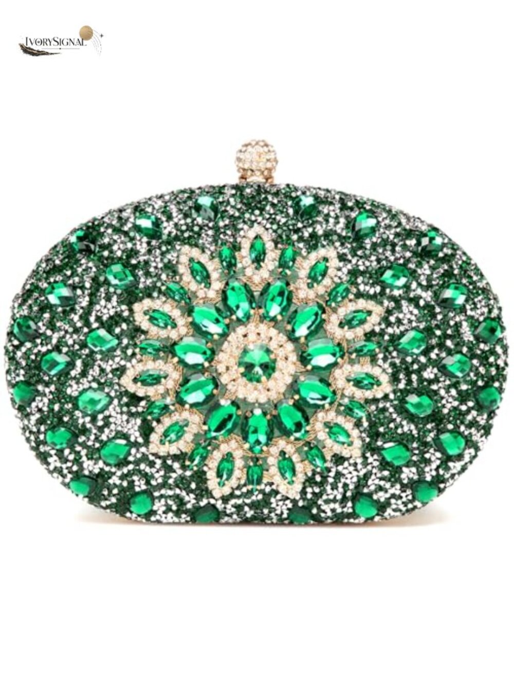 Sparkling Rhinestone Clutch Evening Bag with Chain Strap - Luxury Handbag